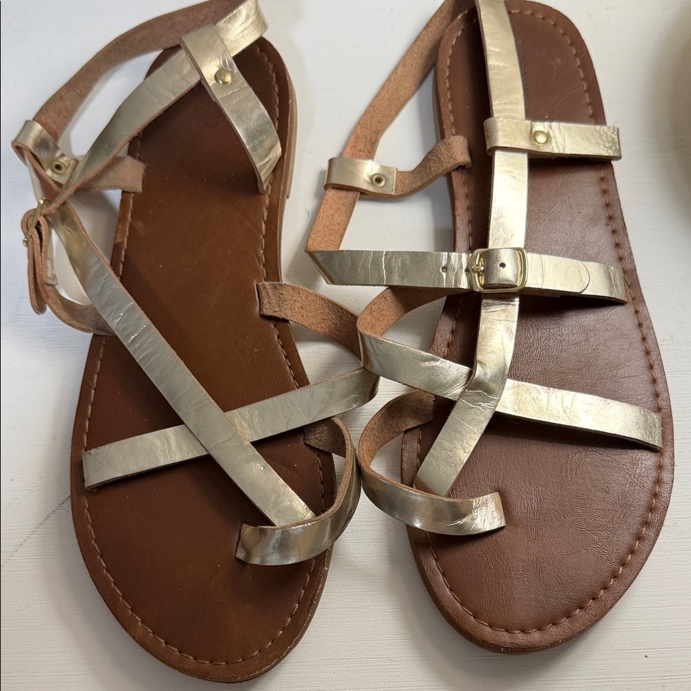 Mossimo Supply Co. Gold and Brown Sandals